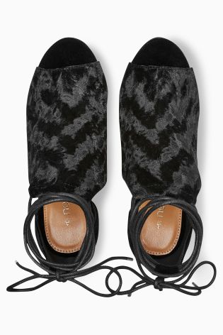 Black Velvet Shoe Boots